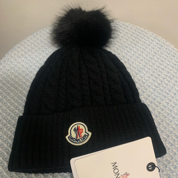 Moncler Black Pom-Pom Beanie